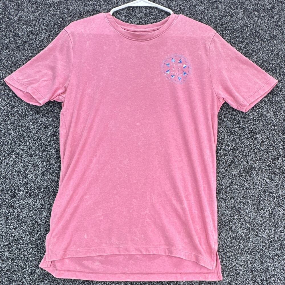 Under Armour Run Everywhere Womens Small Pink Graphic T Shirt Vintage Wash